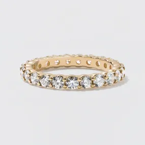 Yellow Gold Diamond Eternity Wedding Band - Polished 2.5mm